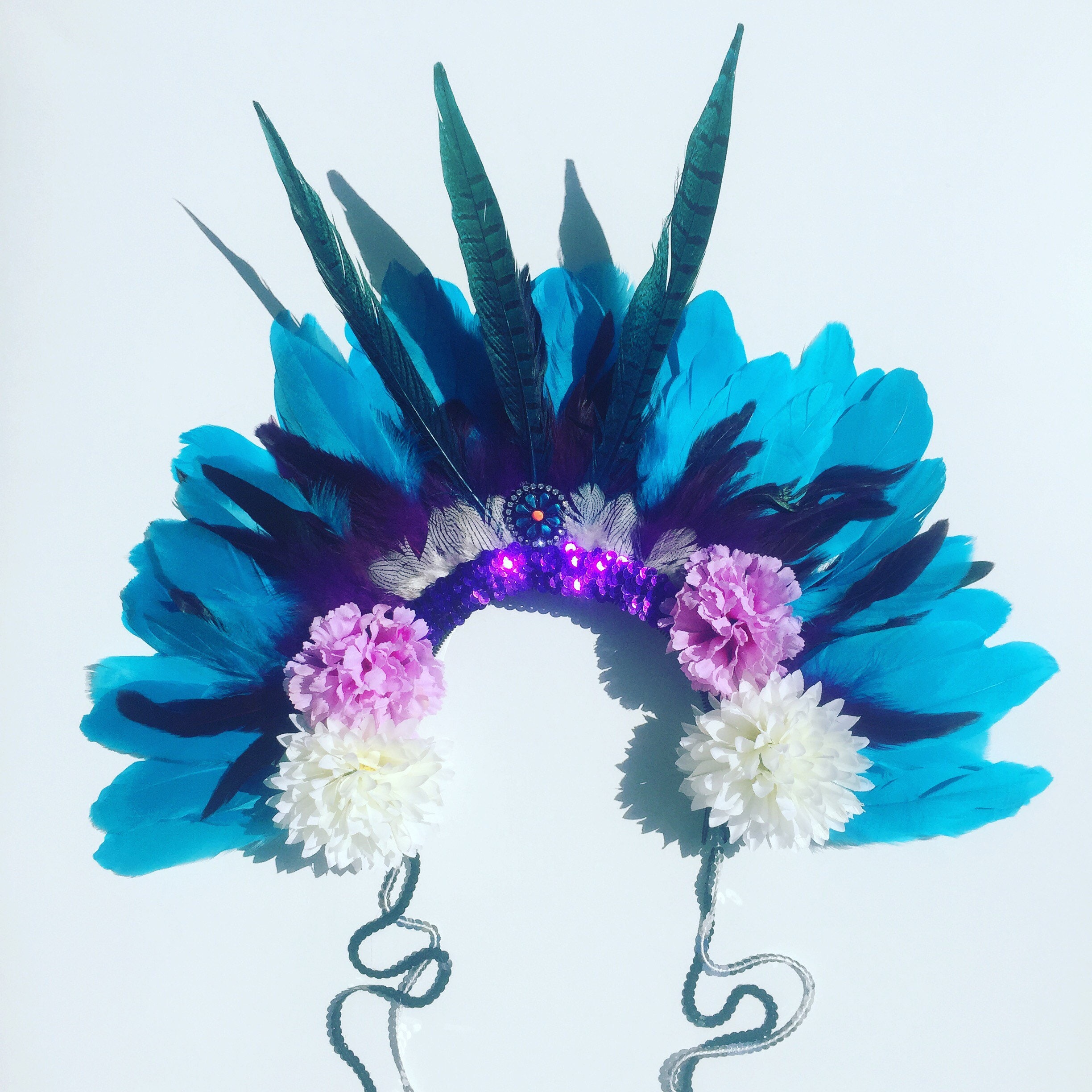 Feather Rio Carnival Festival Head Dress Statement Head Piece