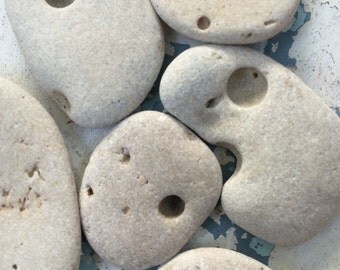 CRATER ROCKS...11 beach stones with natural burrows, stone faces,rustic chunky pendant making grey rock supplies moon magic earth pebbles