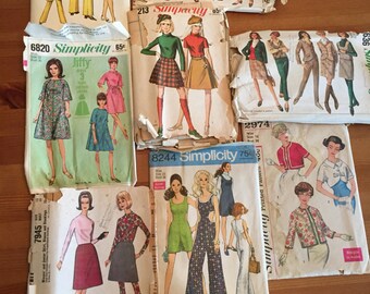 Lot of Vintage Dress Patterns 1960s sz 11 - 16 simplicity McCalls Butterick