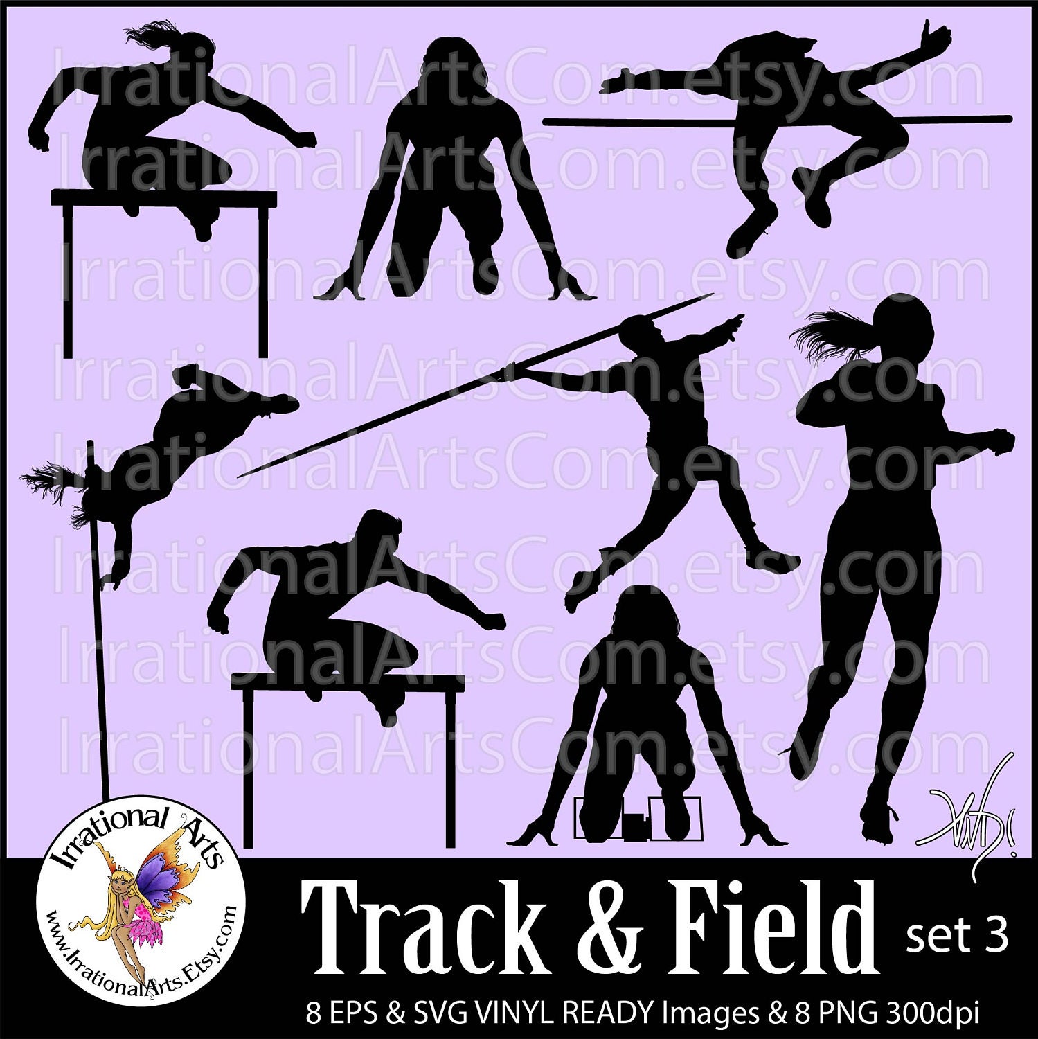 Track and Field set 3 Silhouettes - Vinyl Ready Images digital clipart ...