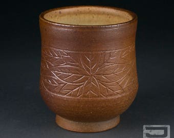 10 oz Salt-Fired Stoneware Yunomi (tea cup)