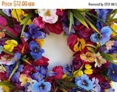 Spring Wreath..Tulip Wreath...Front Door Wreath...Pancies