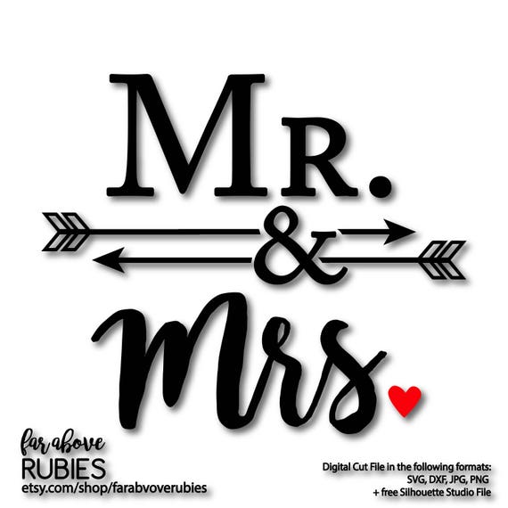 Download Mr. & Mrs. with Arrows Ampersand Wedding Shower Gift SVG