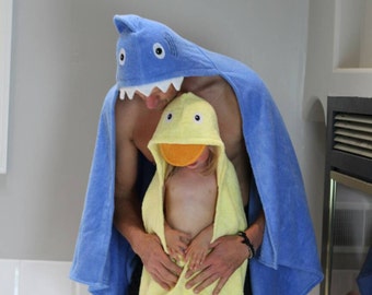 ADULT Shark hooded towel