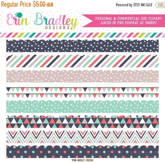 70% OFF SALE Scalloped Borders Clipart by ErinBradleyDesigns