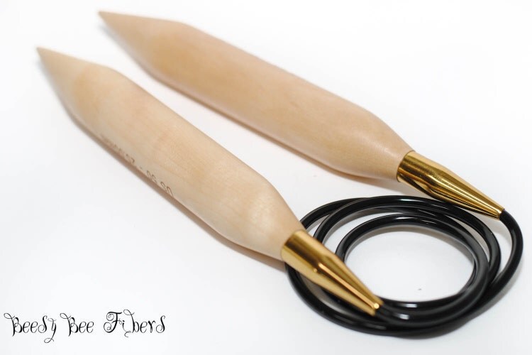 US Size 50 Wood Jumbo Knitting Circular Needles Basix by beesybee