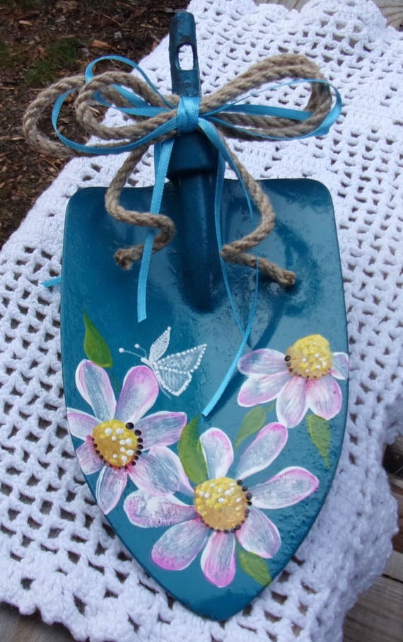 Items similar to Hand PaintedDecorative Garden TrowelAcrylic Original