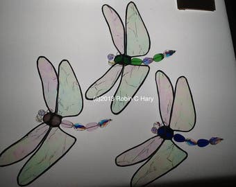 Dragonfly (large) in Stained Glass