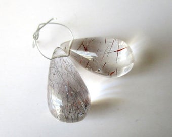 SALE Moss Strawberry quartz smooth briolette
