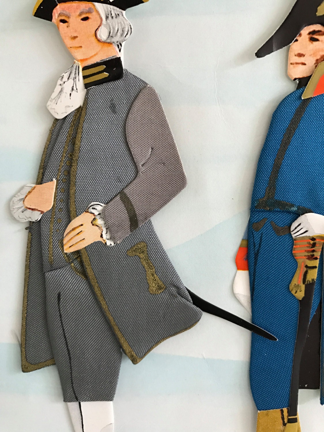 Vintage Paper Dolls Antique Soldiers Die Cut Figures Revolutionary War