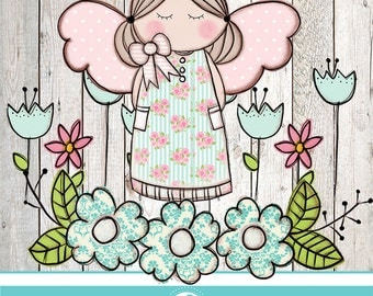 Flower Angel clipartS - COMMERCIAL USE OK