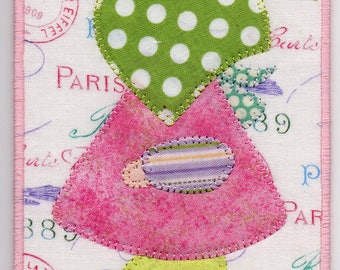 Summer Sue, A Sunbonnet Sue Quilted Fabric Postcard