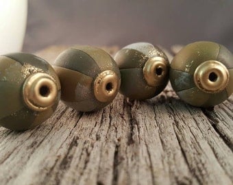 Khaki Beach Balls Polymer Clay Beads