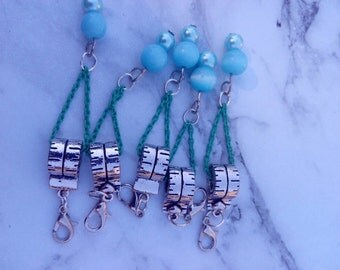 Tape measure 5 stitch markers crochet knitting removable