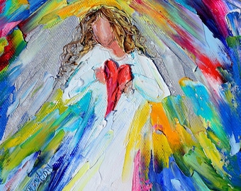 Little Angel of My Heart PRINT made from image of past oil painting by Karen Tarlton fine art impressionism
