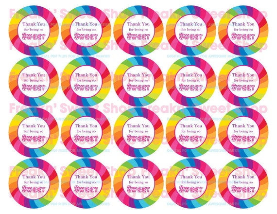 Candy Land Thank You Tags PDF file