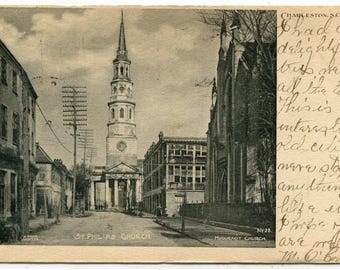 St Philips Church Charleston South Carolina 1907 postcard