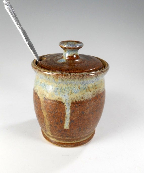 Pottery sugar jar ceramic kitchen sugar jar stoneware salt