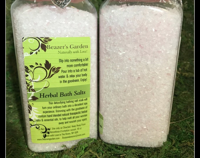 Rose Scented Bathing Salt Soak- Skin Detox - Bath Tub Salt Soak - Aromatherapy - Bath & Body - Lavender - Relaxing - Rose Geranium - Bridal