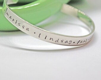 Personalized Bracelet, Sterling Silver Or Gold Bracelet, Personalize Cuff Bracelet, Custom Cuff, Name Bracelet, Mother's Bracelet Mom Mommy