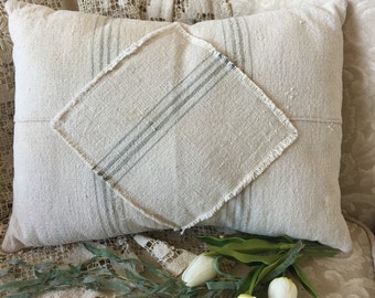 Grain Sack Pillow 12 x 16 by Gathered Comforts