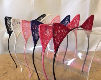 Ariana Grande Cat Ear Headband - lace cat ears - cat kitty ears
