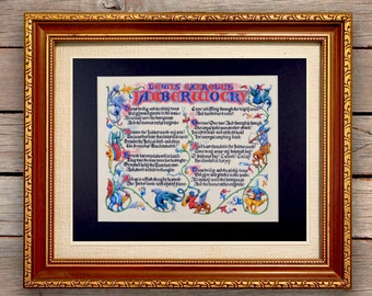Lewis Carroll Poem Jabberwocky Fine Art Print Reproduction // Nursery Decor