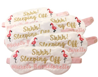 Custom Flamingo Bachelorette Party Sleep Masks