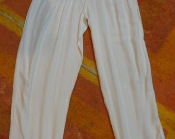 white rayon pants