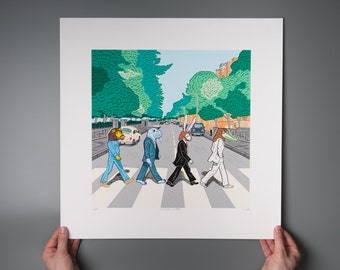 The Walrus Was Paul - Abbey Road inspired - Giclée art poster print by Oliver Lake