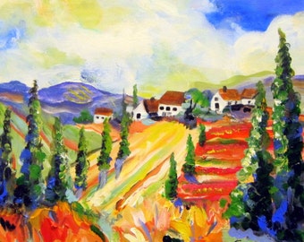 Daisy Landscape original painting 18 x 24 Fine art by Elaine Cory