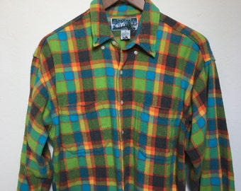 Neon plaid | Etsy