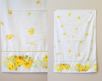 1960s Yellow Rose Pillowcase Set