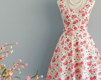 SALE S Coral dress floral dress coral party dress coral prom dress floral sundress coral bridesmaid dresses floral bridesmaid dresses