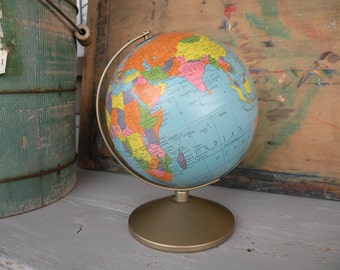 Vintage Simplified globe / 6 inch , Persia , Jerusalem , USSR , Very nice display