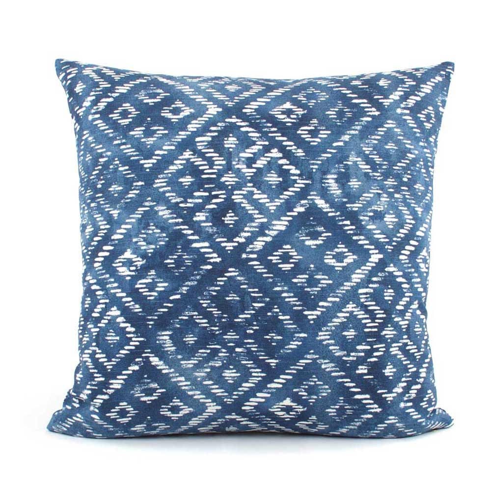 Batik Blue and White Decorative Pillow Cover 18x18 20x20