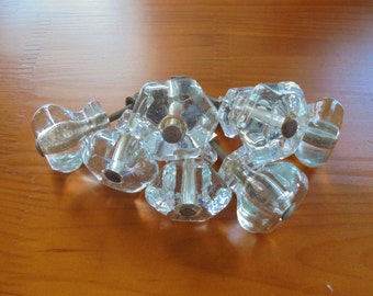 Antique GLASS KNOBS set of 7
