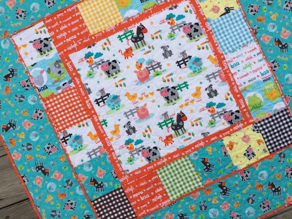 Baby Boy Complete Quilt KIT Funny Farm By Studio E Fabrics