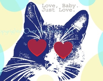 Funny Cat Photo Card Love Baby, Just Love