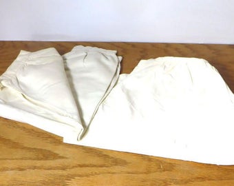 2 Victorian Bloomers White Cotton Edwardian Undergarmets Late 1800's Womens Pantaloons