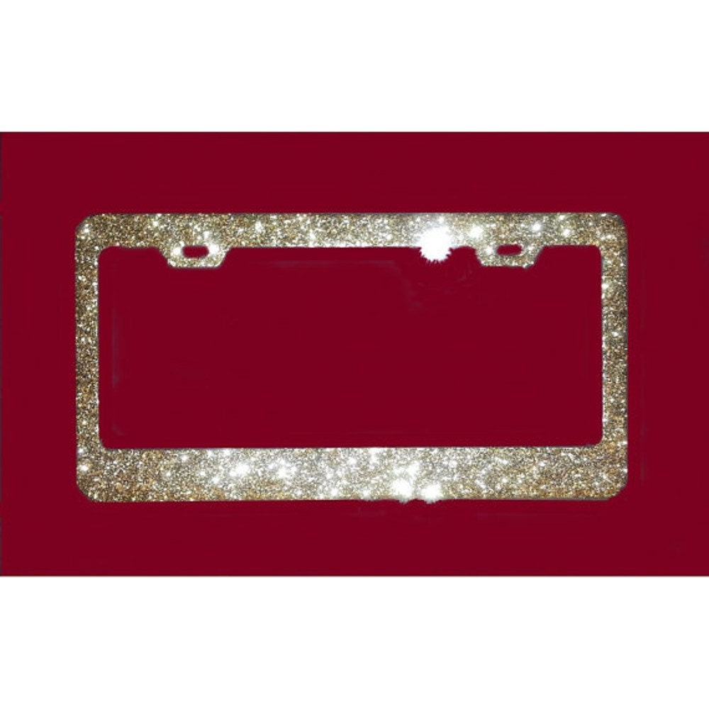 SOLID GOLD diamond Glitter Bling Sparkly License Plate Frame