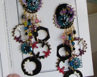 Lunch At The Ritz "Gears" Post Earrings Early Production