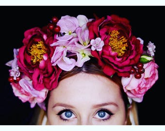 The Del Rey Peony Flower Crown / headband / headdress