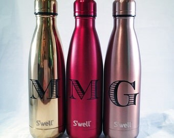 Personalized S'well Bottle - Initial Swell Bottle - Christmas, Groom, Groomsmen, Bride, Bridesmaid, Custom Swell