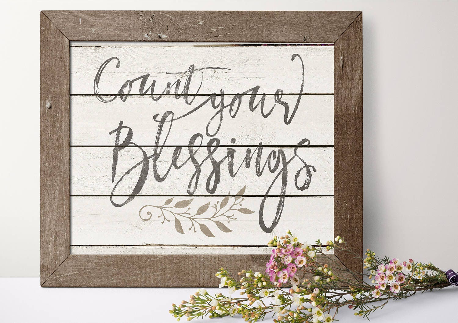 Count Your Blessings Farmhouse Style Gift Home Decor