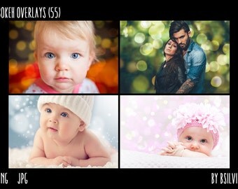 Bokeh Overlays, 55 Bokeh Overlays, Bokeh Textures, Instant Download, Commercial Use