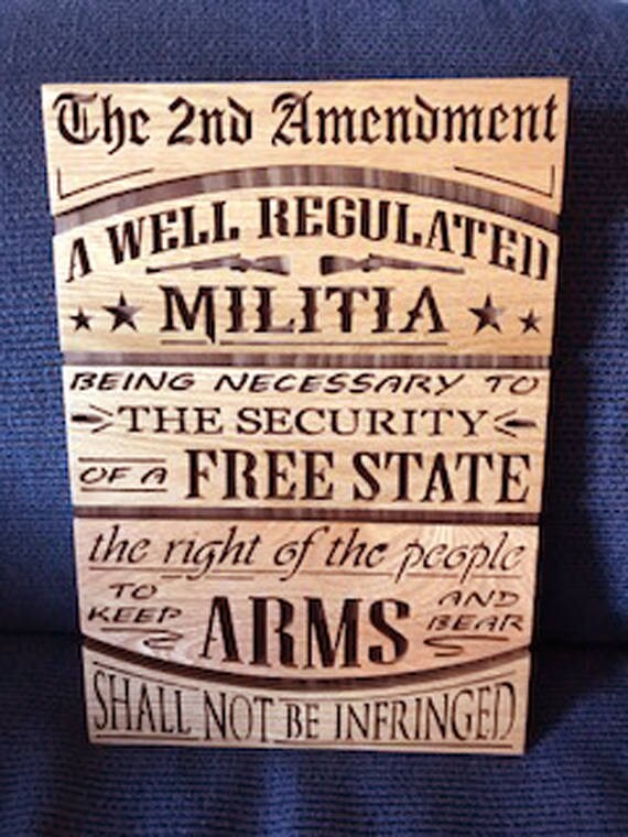 Second Amendment Plaque Constitution Gun Rights 2nd