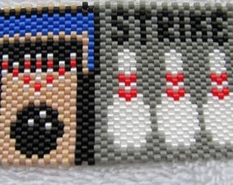 Hand Beaded Bowling alley and pins G2 Pen Cover with Pen
