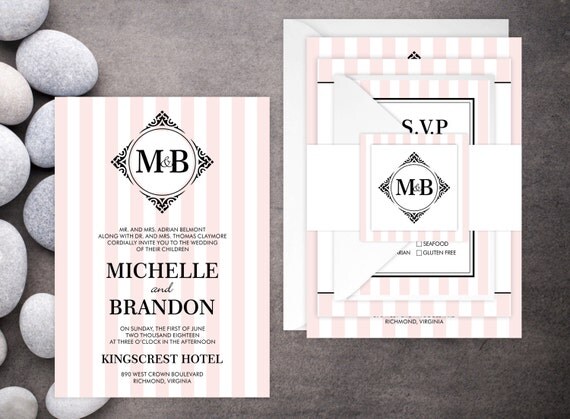 Wedding Invitations - DEPOSIT TO START Striped & Stylish Suite - Custom Wedding Invites - Personalized Wedding Invitations - Wedding Suites Il_570xn