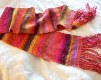Handknit & Hand Dyed Merino Scarf